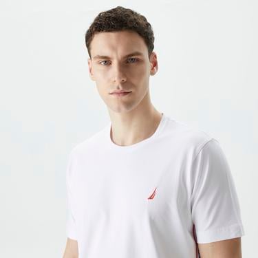  Nautica Erkek Beyaz Standart Fit T-Shirt