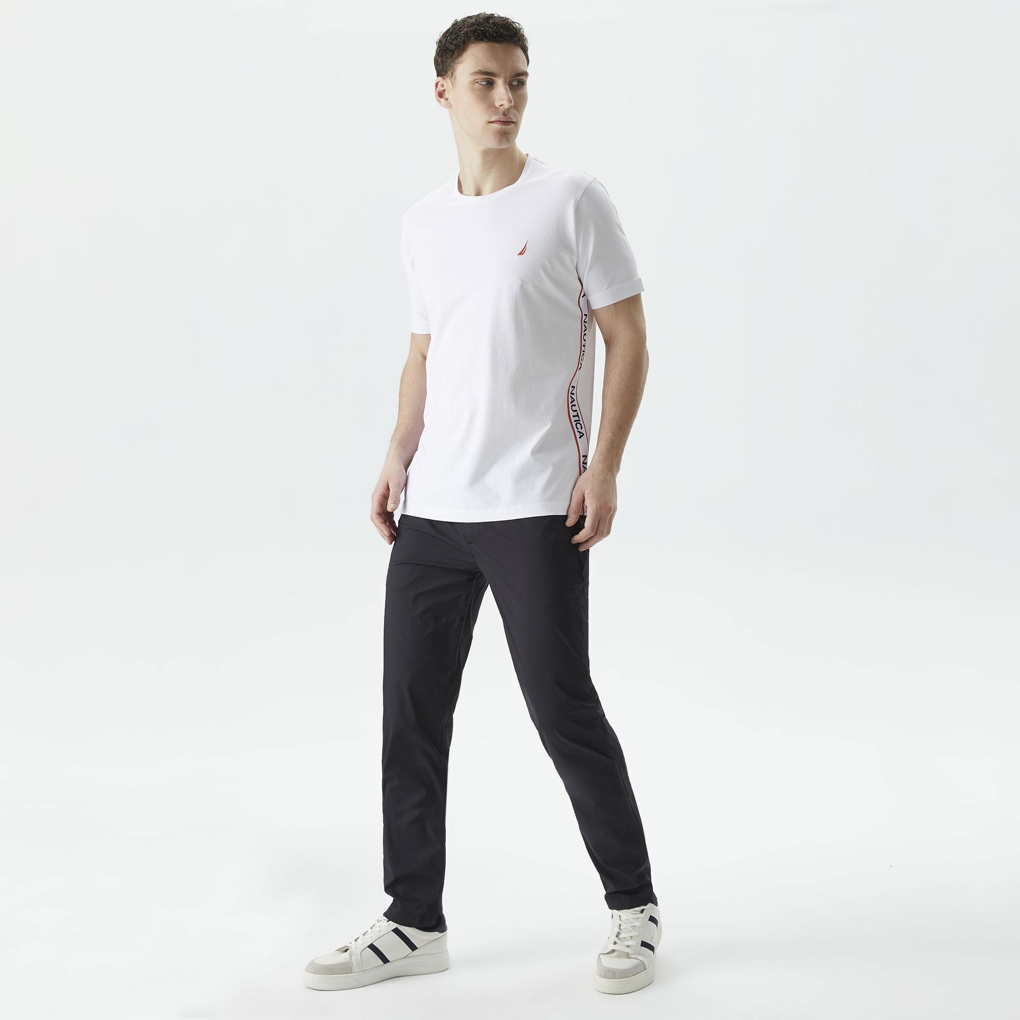 Nautica Erkek Beyaz Standart Fit T-Shirt