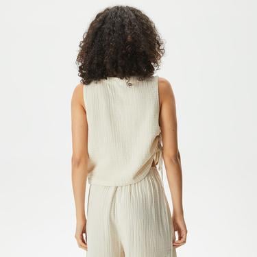  Nautica Kadın Kırık Beyaz Relaxed Fit Bluz