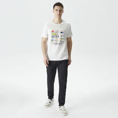  Nautica Erkek Beyaz Standart Fit T-Shirt