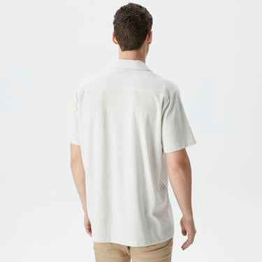  Nautica Erkek Gri Classic Fit Kısa Kollu Gömlek