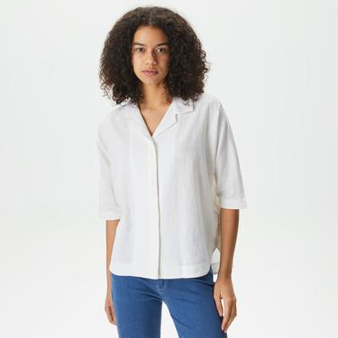  Nautica Kadın Beyaz Oversize Gömlek