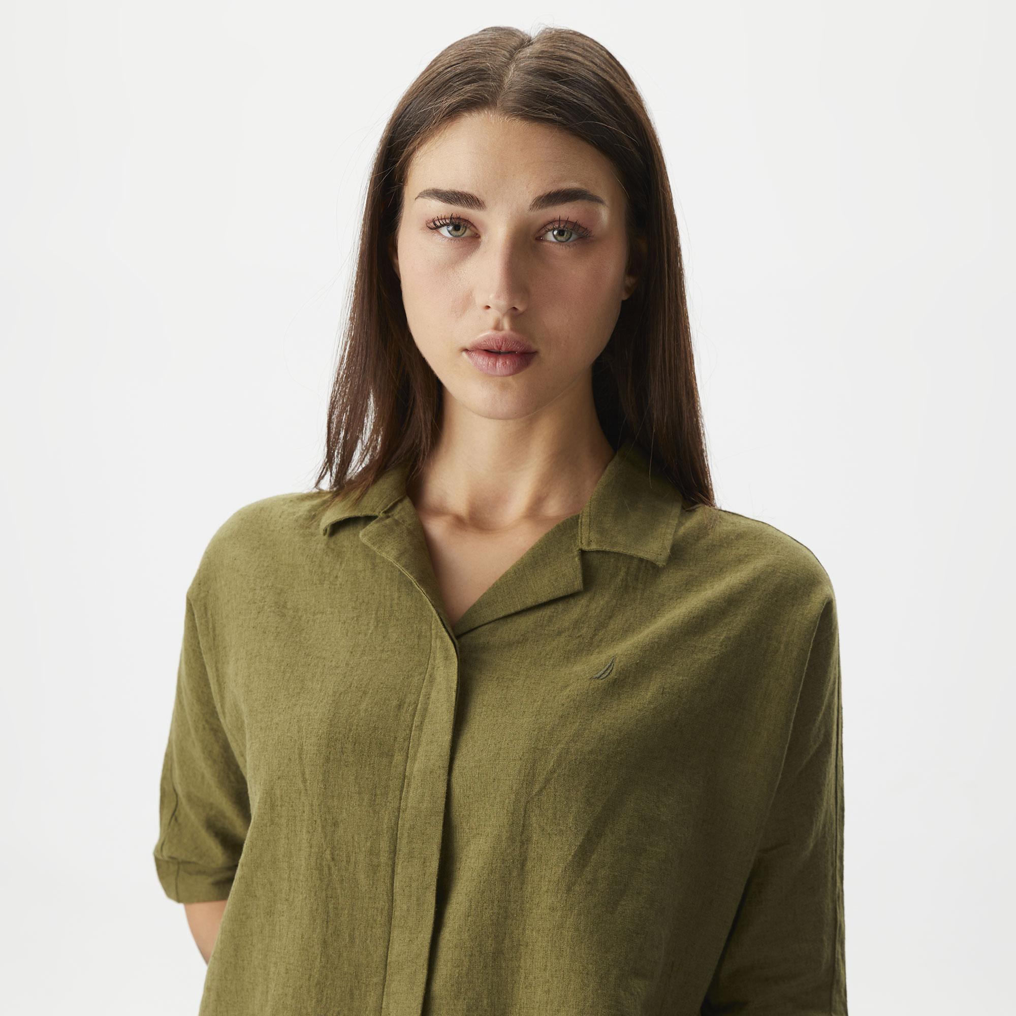 Nautica Kadın Yeşil Oversize Gömlek