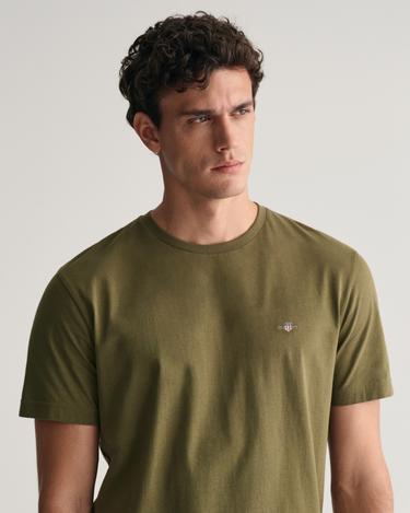  GANT Erkek Yeşil Regular Fit Bisiklet Yaka T-Shirt