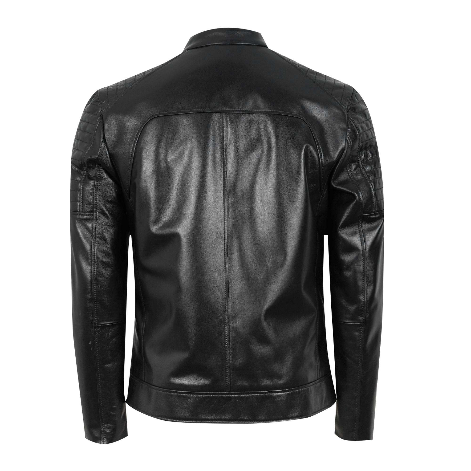 Steven Siyah Erkek Deri Mont