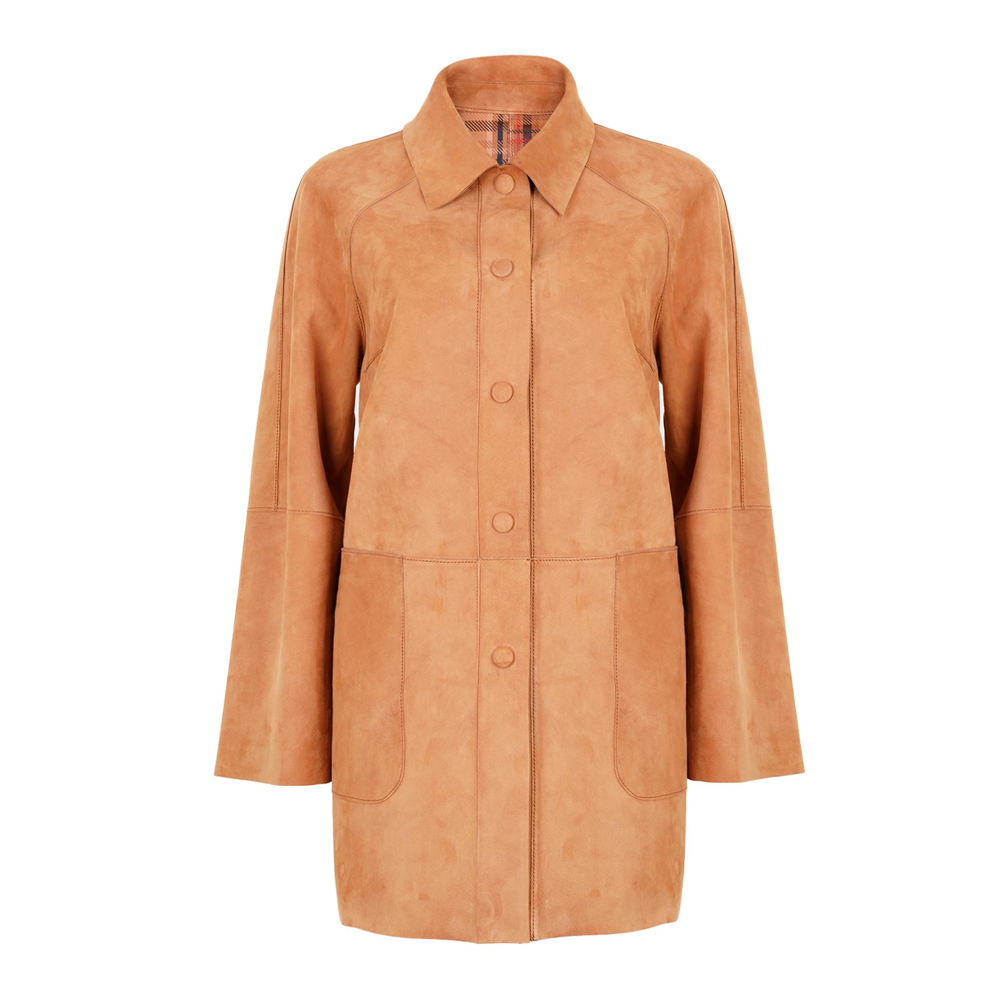 Sienna Konyak Kadın Çift Taraflı Süet Deri Pardösü