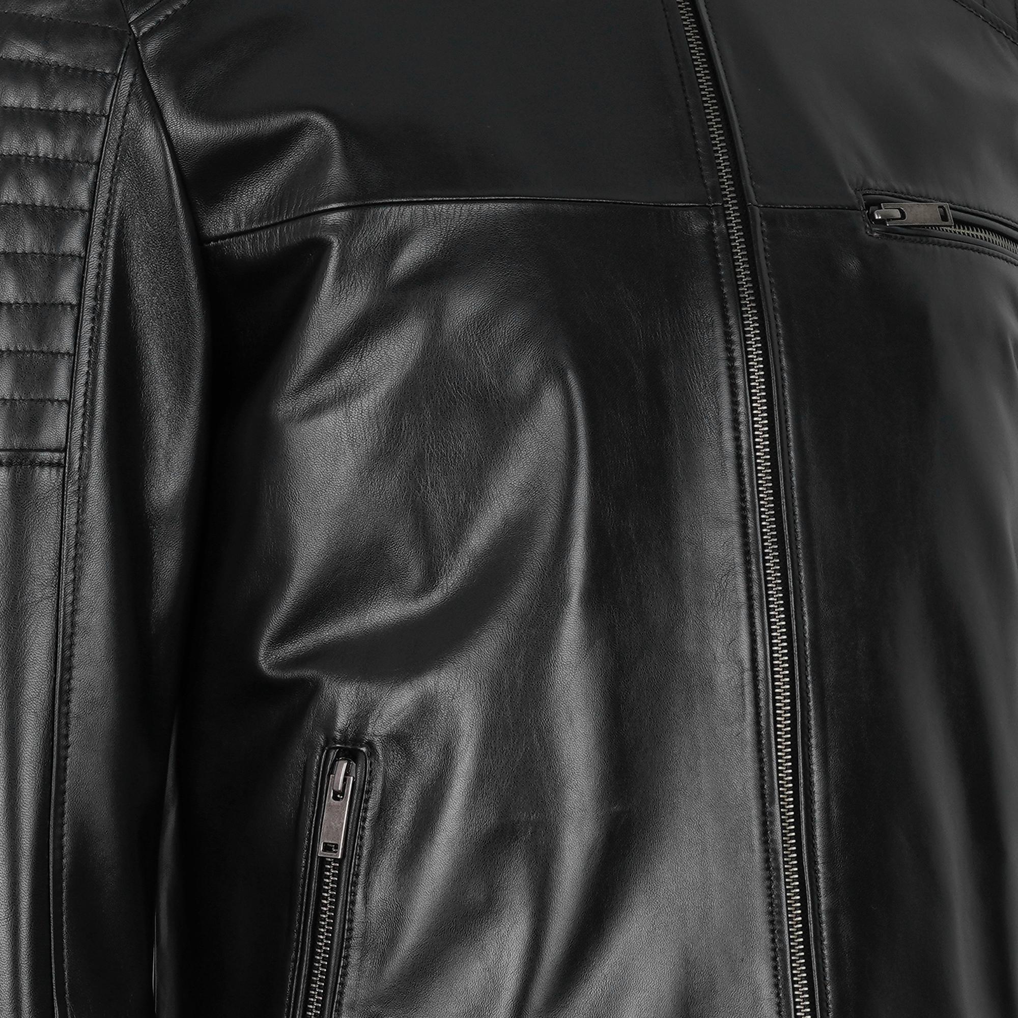 Steven Siyah Erkek Deri Mont