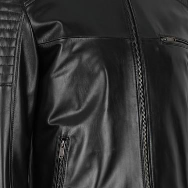  Steven Siyah Erkek Deri Mont