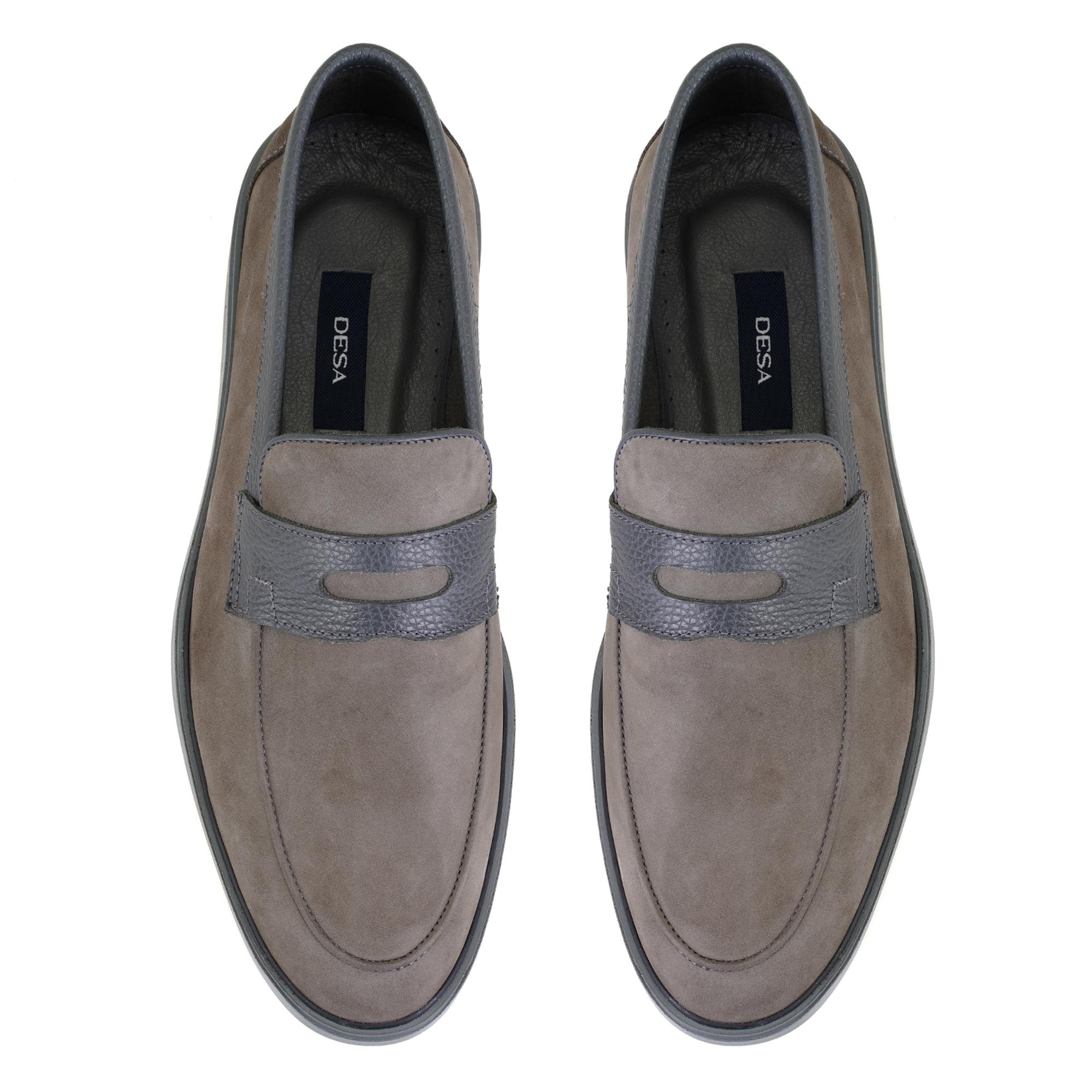 Barnes Gri Erkek Nubuk Deri Günlük Ayakkabı