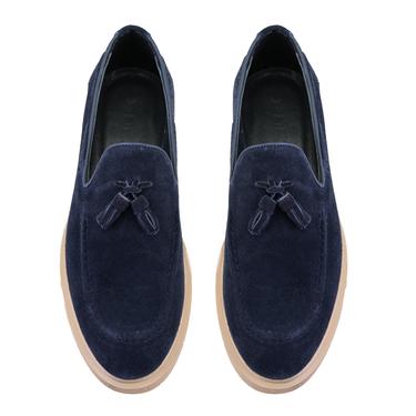 Wayne Lacivert Erkek Süet Deri Loafer