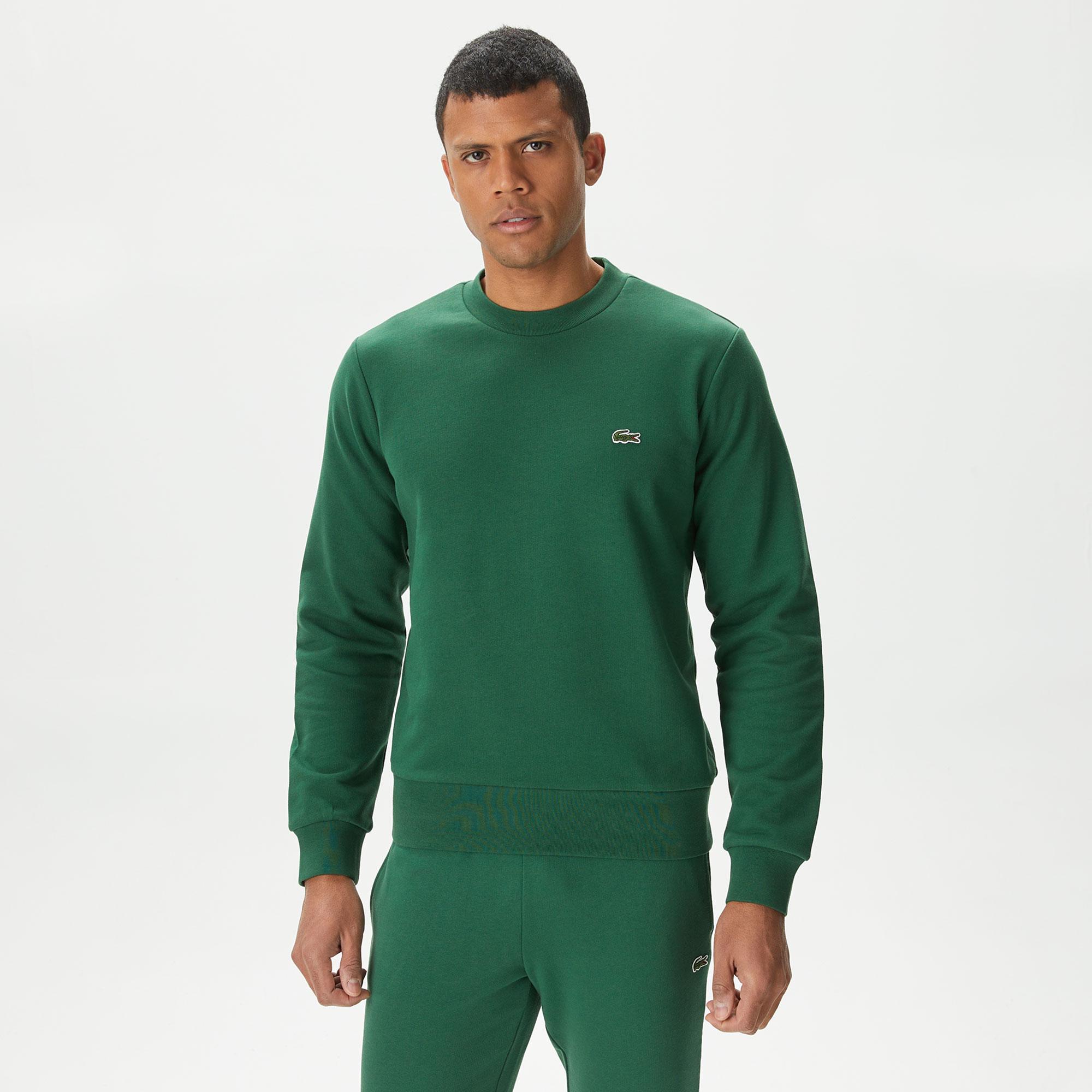 Lacoste Erkek Classic Fit Bisiklet Yaka Koyu Yeşil Sweatshirt