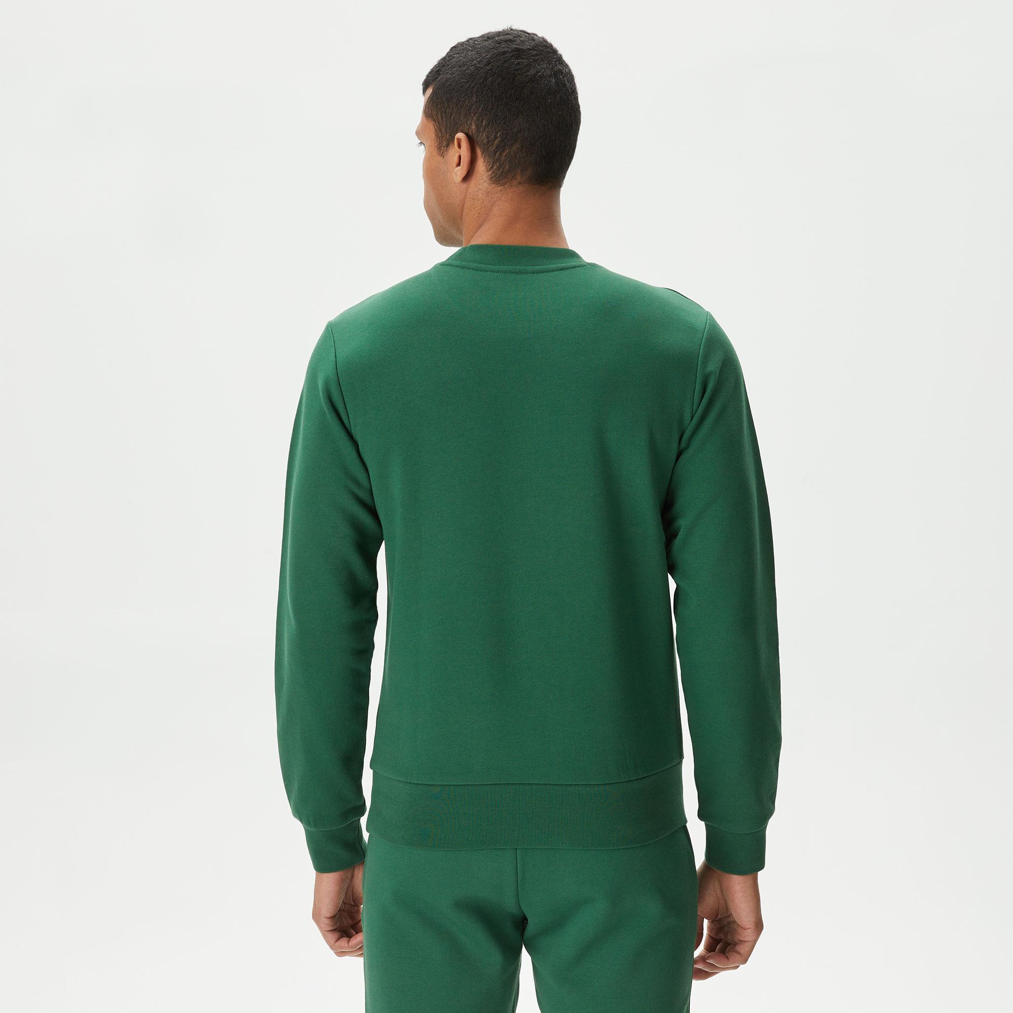 Lacoste Erkek Classic Fit Bisiklet Yaka Koyu Yeşil Sweatshirt