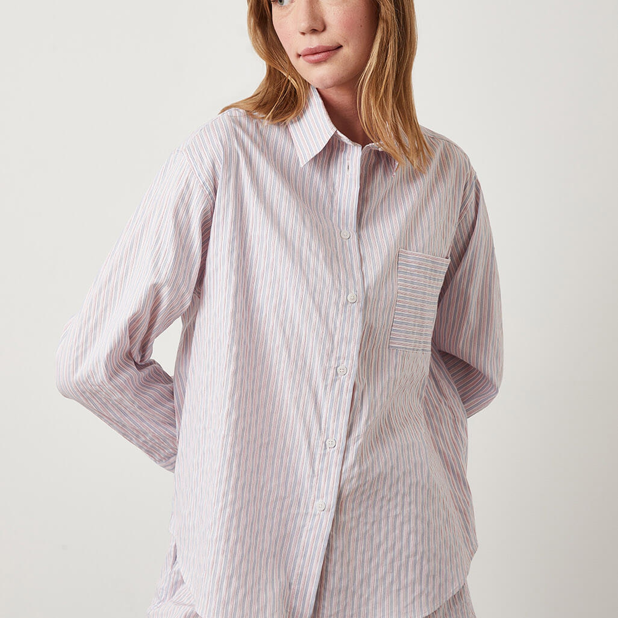 Çizgili Oversize Gömlek