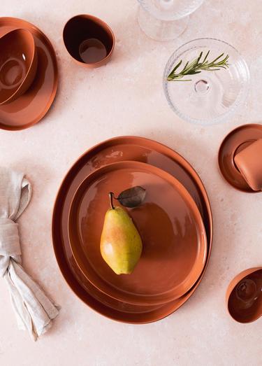  The Mia Cotta Limoges Pasta Tabağı Terracota 22 cm