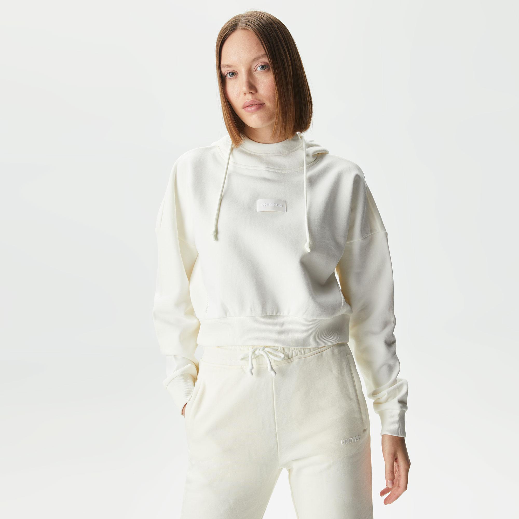UNITED4 Kadın Beyaz Sweatshirt