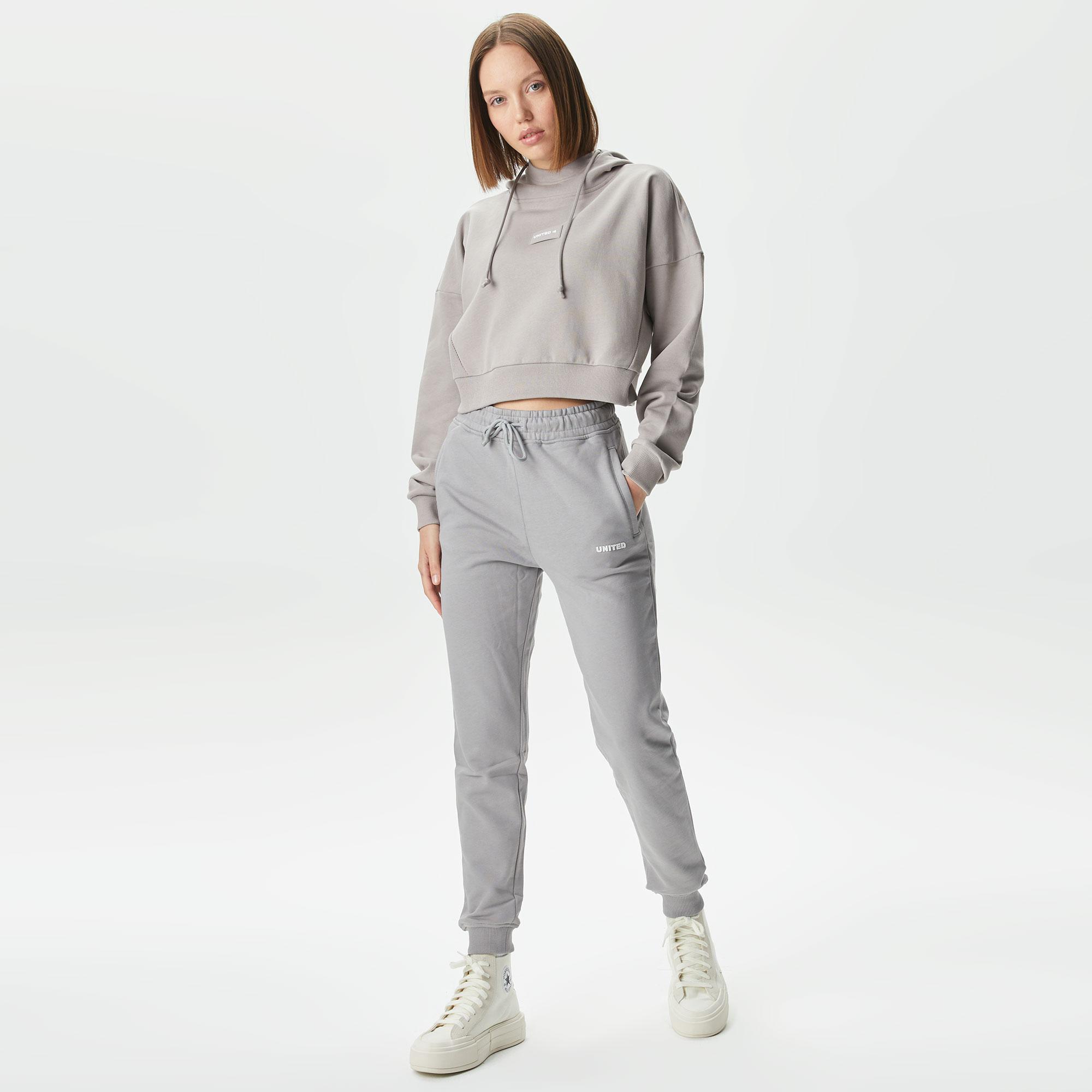 UNITED4 Classic Kadın Gri Hoodie