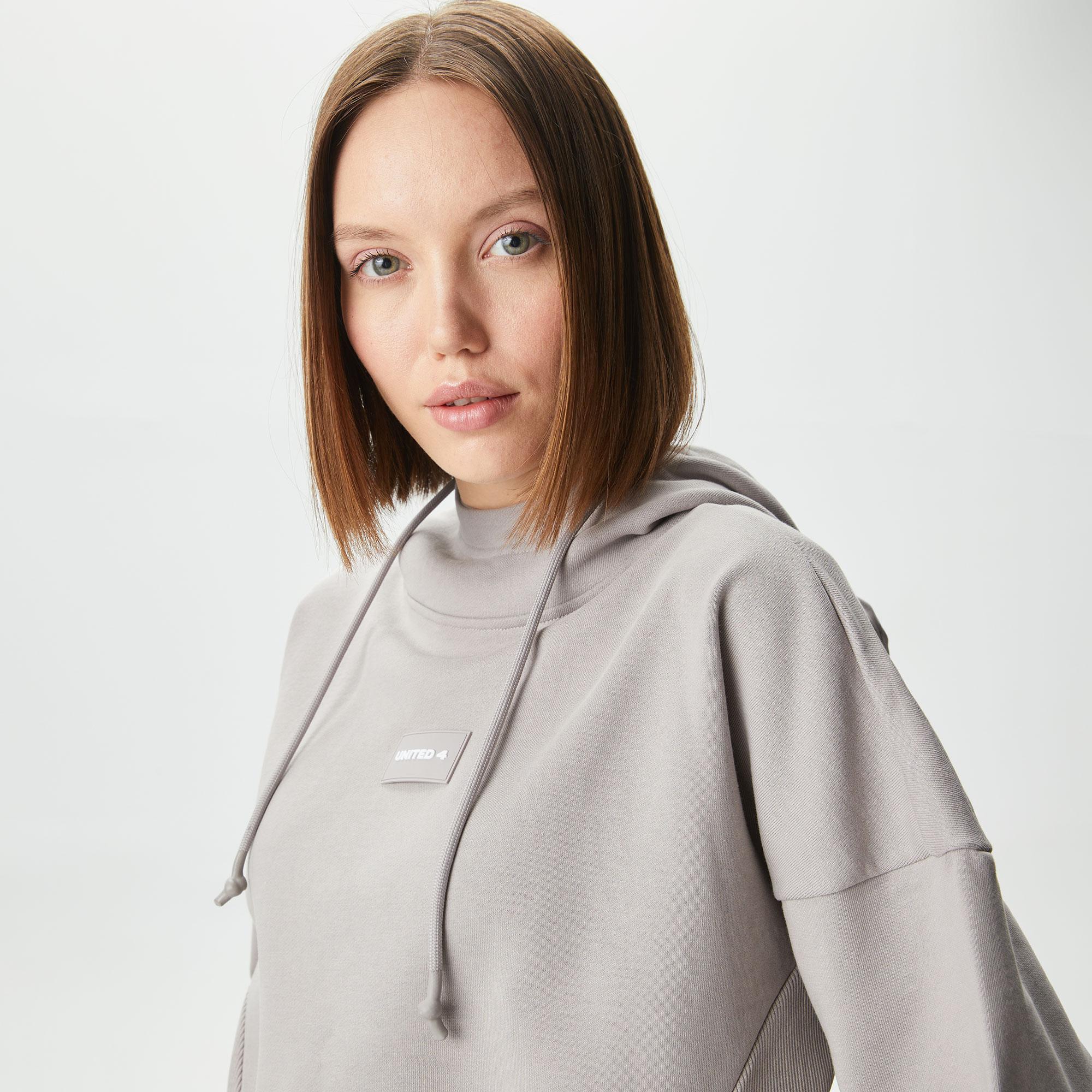 UNITED4 Classic Kadın Gri Hoodie