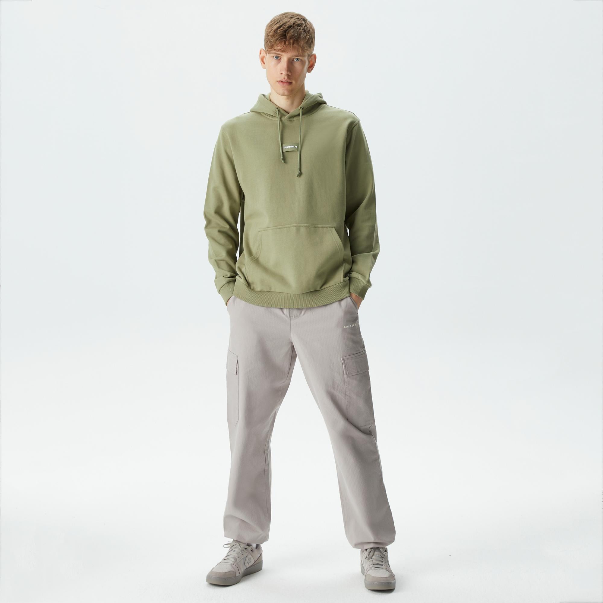 UNITED4 Classic Erkek Haki Hoodie