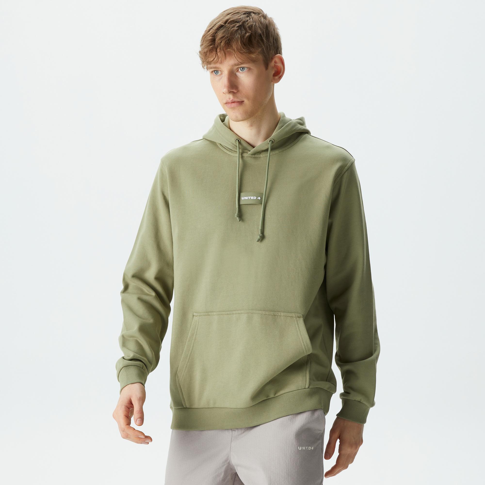 UNITED4 Classic Erkek Haki Hoodie