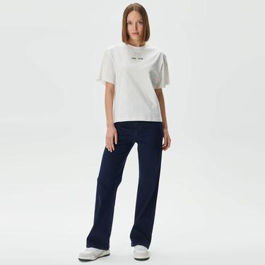  Lacoste Slim Fit Kadın Beyaz T-Shirt