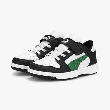  Puma Pm Rebound Layup Lo Sl Çocuk Siyah/Yeşil Spor Ayakkabı