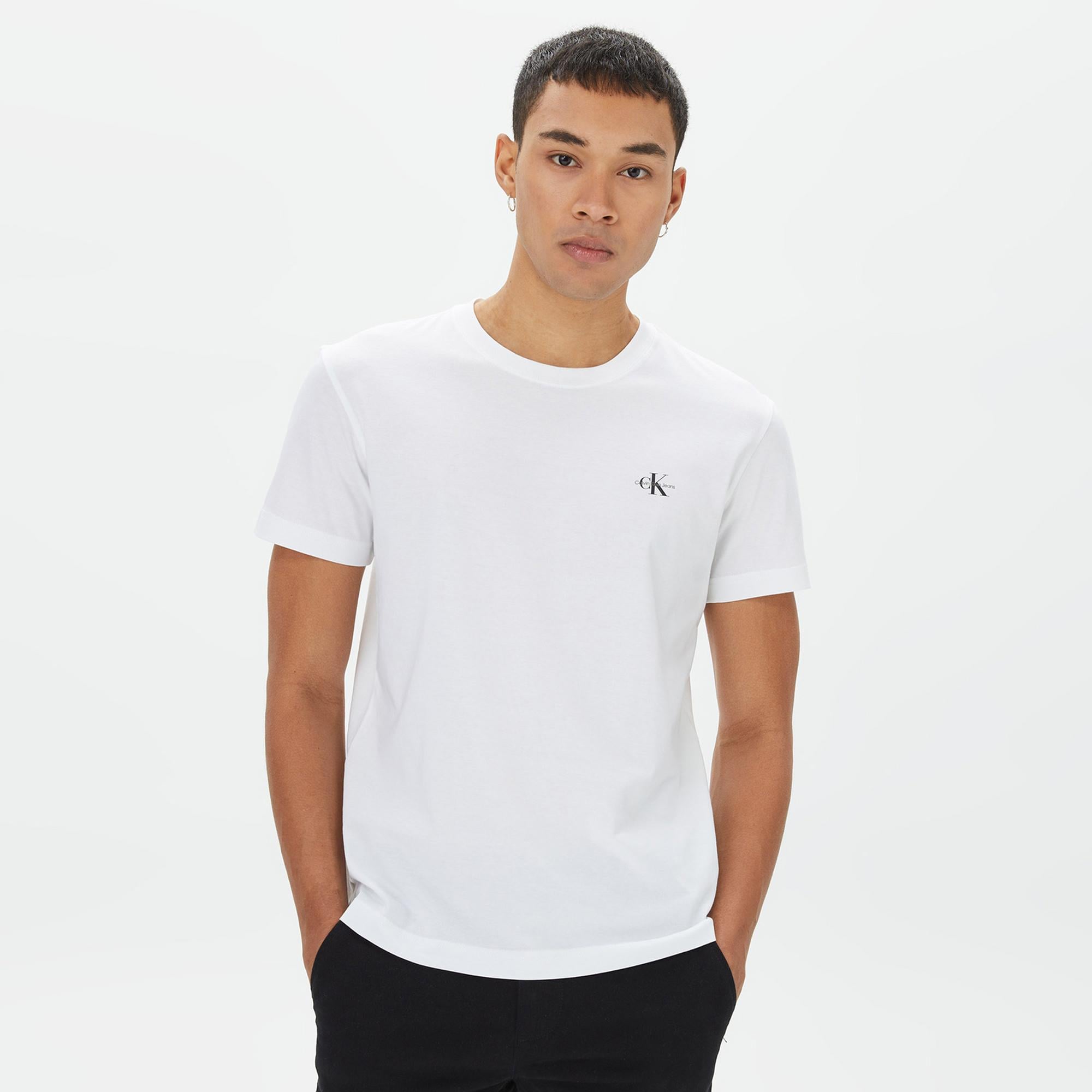 Calvin Klein Jeans 2 Pack Monologo Erkek Beyaz T-Shirt