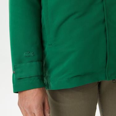  Erkek Kapüşonlu Yeşil Çıkarılabilir Yelek Detaylı Mont