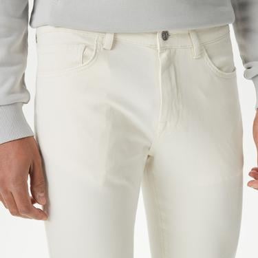  Erkek Slim Fit Krem Pantolon