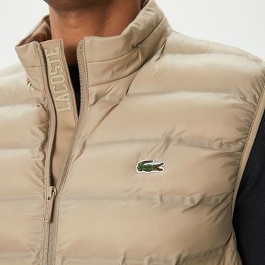  Erkek Slim Fit Kapüşonlu Bej Yelek