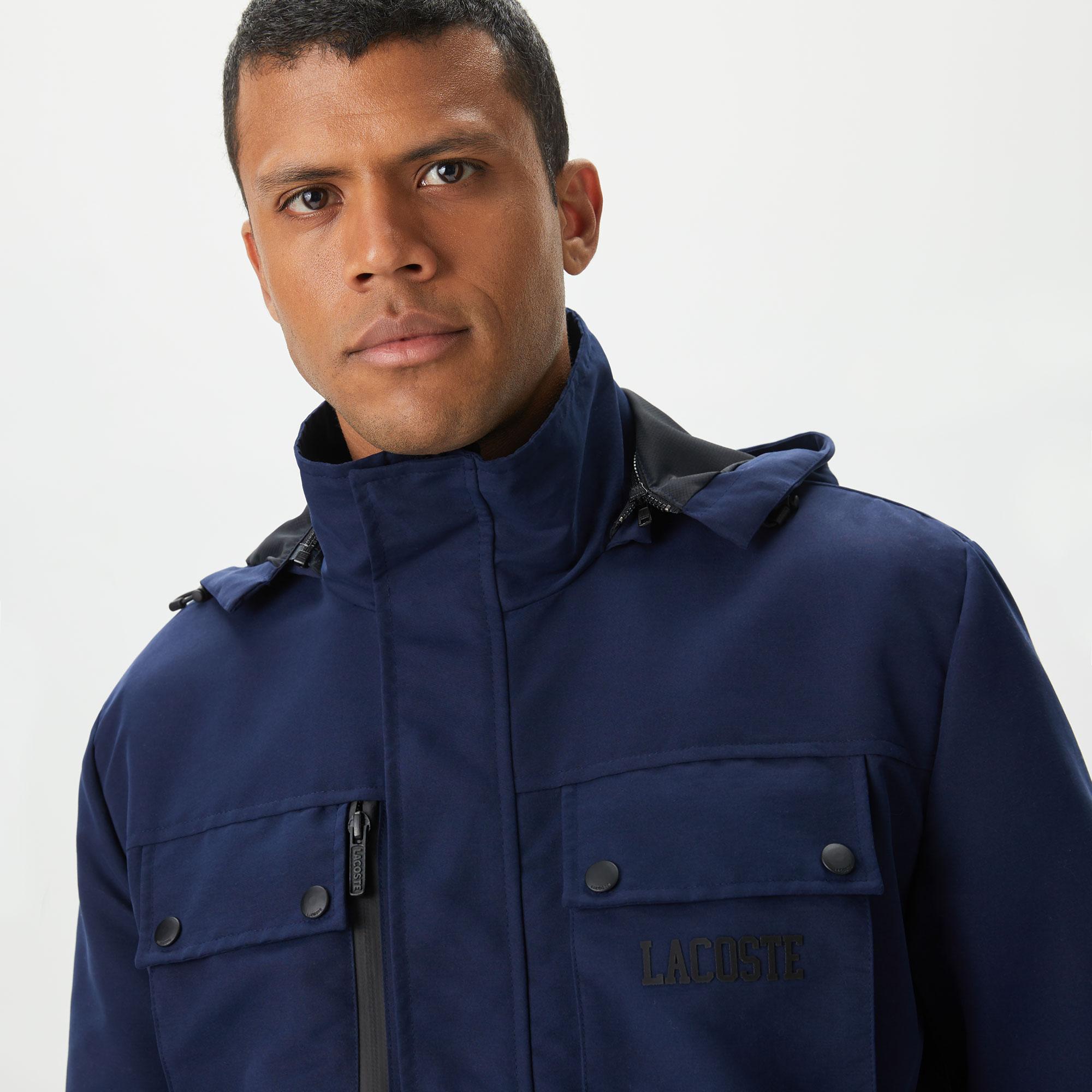 Erkek Kapüşonlu Lacivert Mont