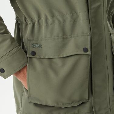  Erkek Kapüşonlu Haki Mont