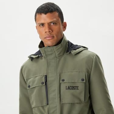  Erkek Kapüşonlu Haki Mont