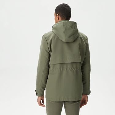  Erkek Kapüşonlu Haki Mont