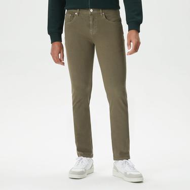 Erkek Slim Fit Haki Jean Pantolon