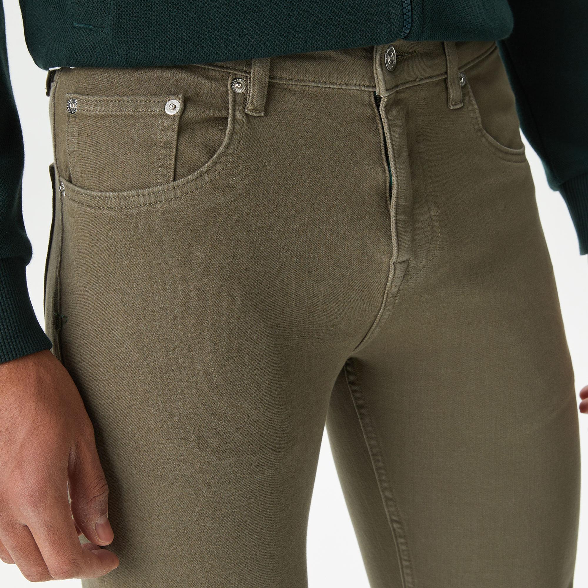 Erkek Slim Fit Haki Jean Pantolon