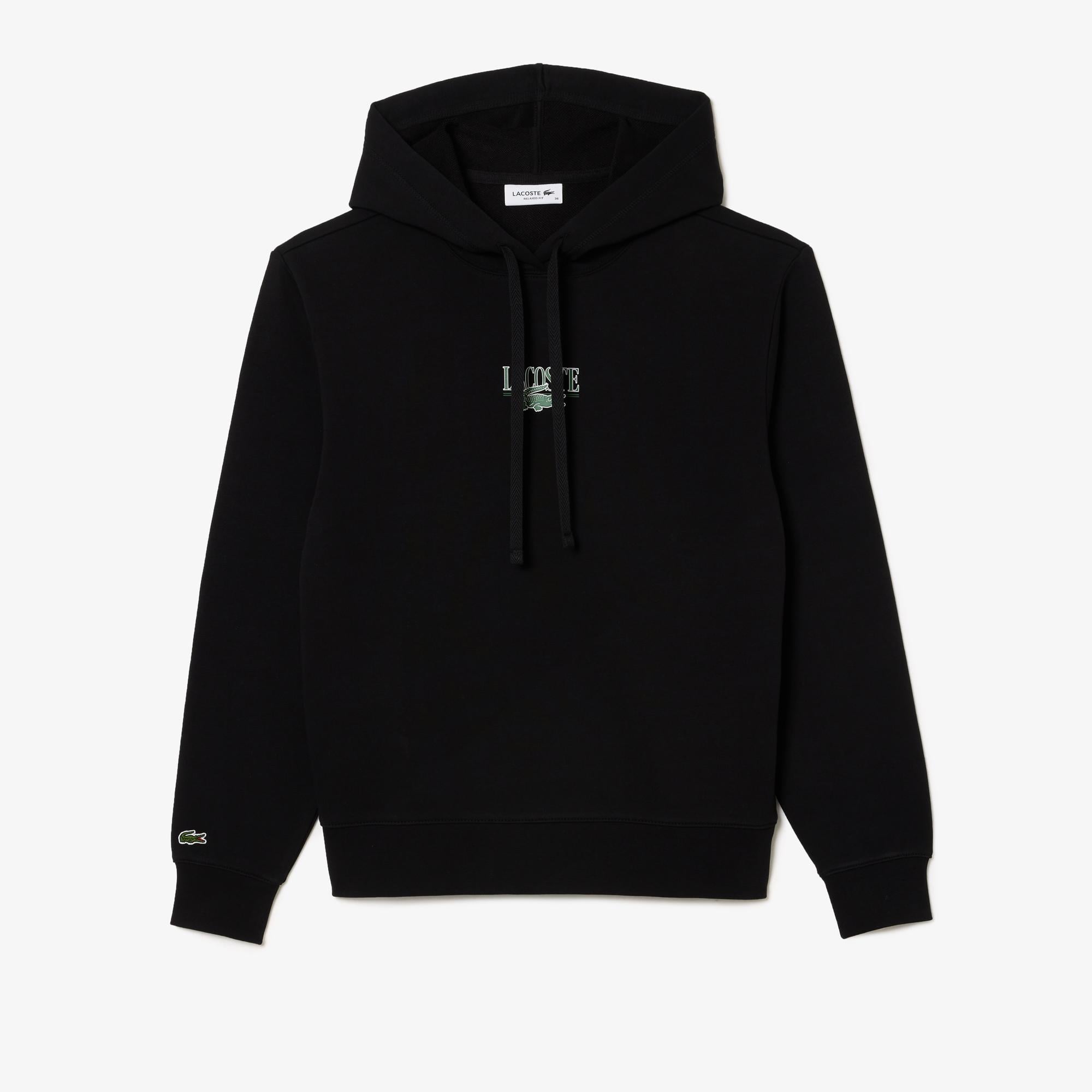 Kadın Kapüşonlu Baskılı Siyah Sweatshirt