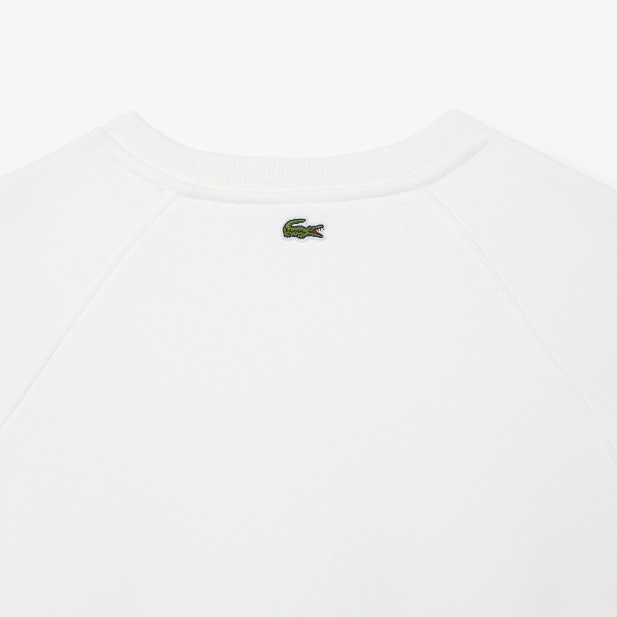 Kadın Bisiklet Yaka Baskılı Beyaz Sweatshirt