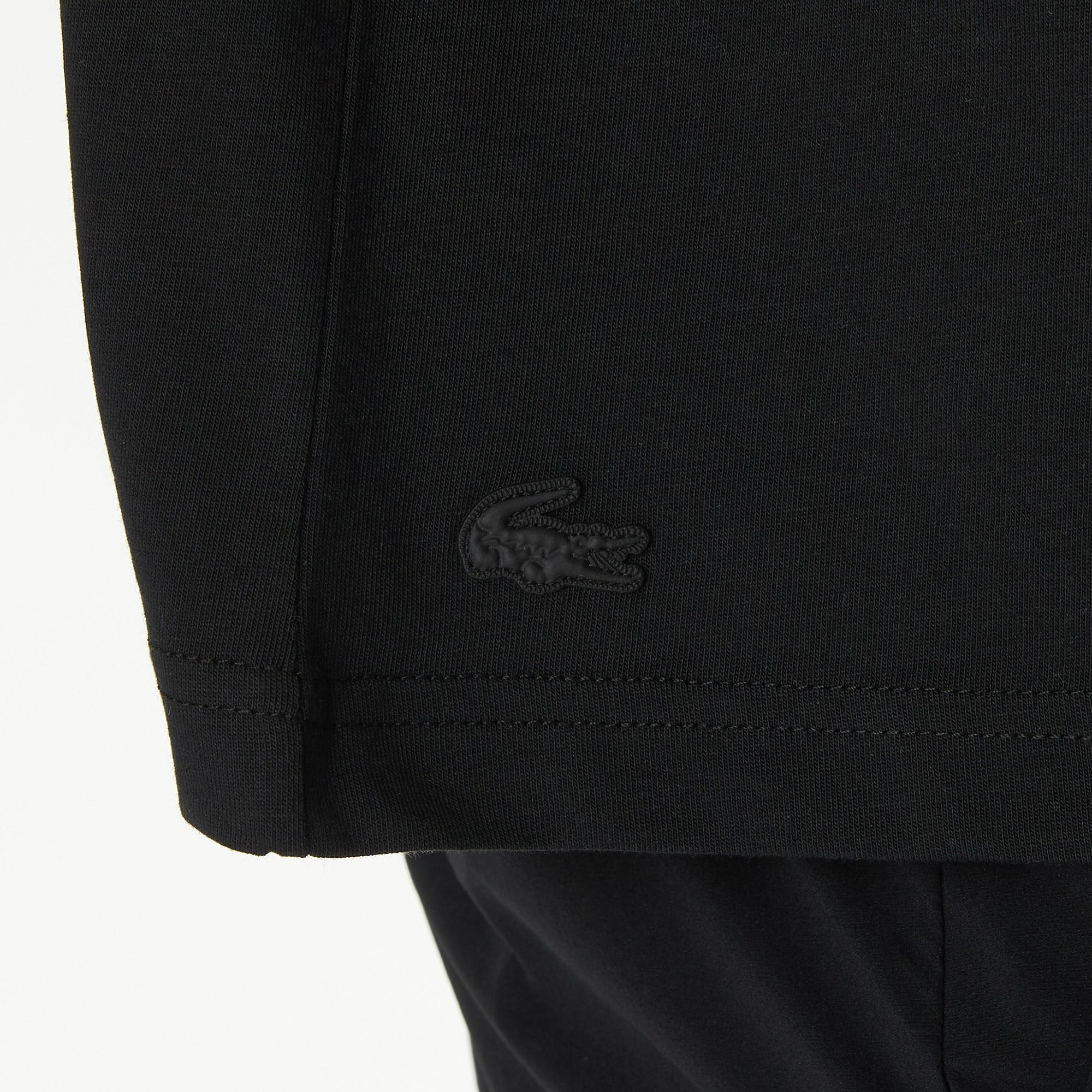 Lacoste Erkek Relaxed Fit Bisiklet Yaka Baskılı Siyah T-Shirt