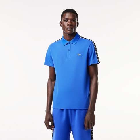  Erkek Regular Fit Baskılı Mavi Polo