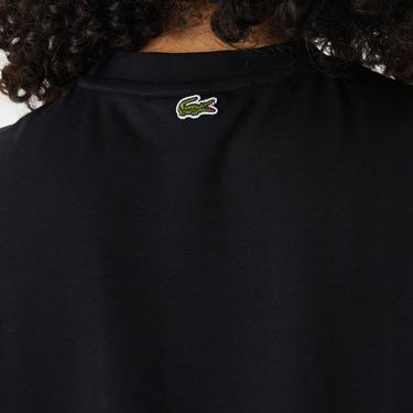  Kadın Bisiklet Yaka Baskılı Siyah T-Shirt