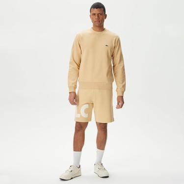  Erkek Classic Fit Bisiklet Yaka Organik Pamuk Bej Sweatshirt