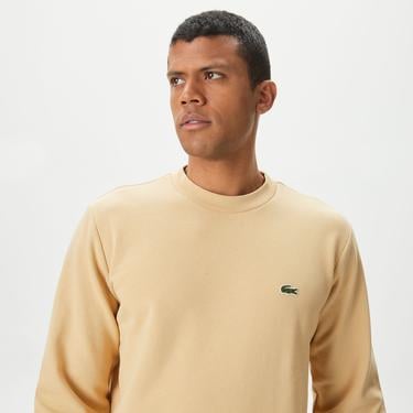  Erkek Classic Fit Bisiklet Yaka Organik Pamuk Bej Sweatshirt