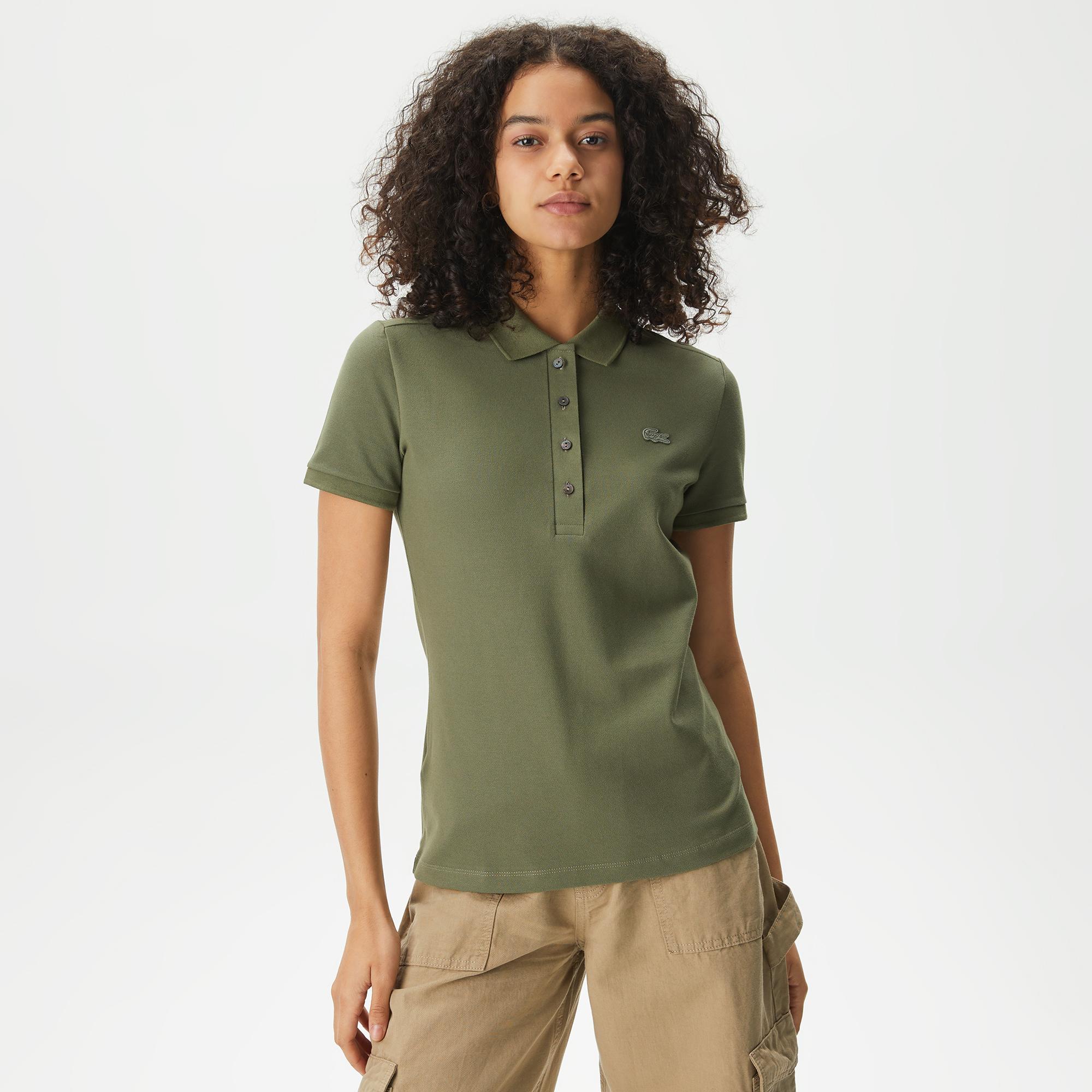 Kadın Slim Fit Haki Polo