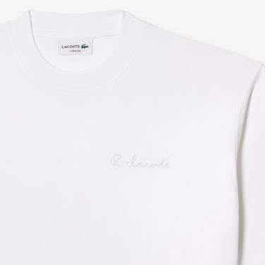  Erkek Oversize Fit Bisiklet Yaka Beyaz T-Shirt