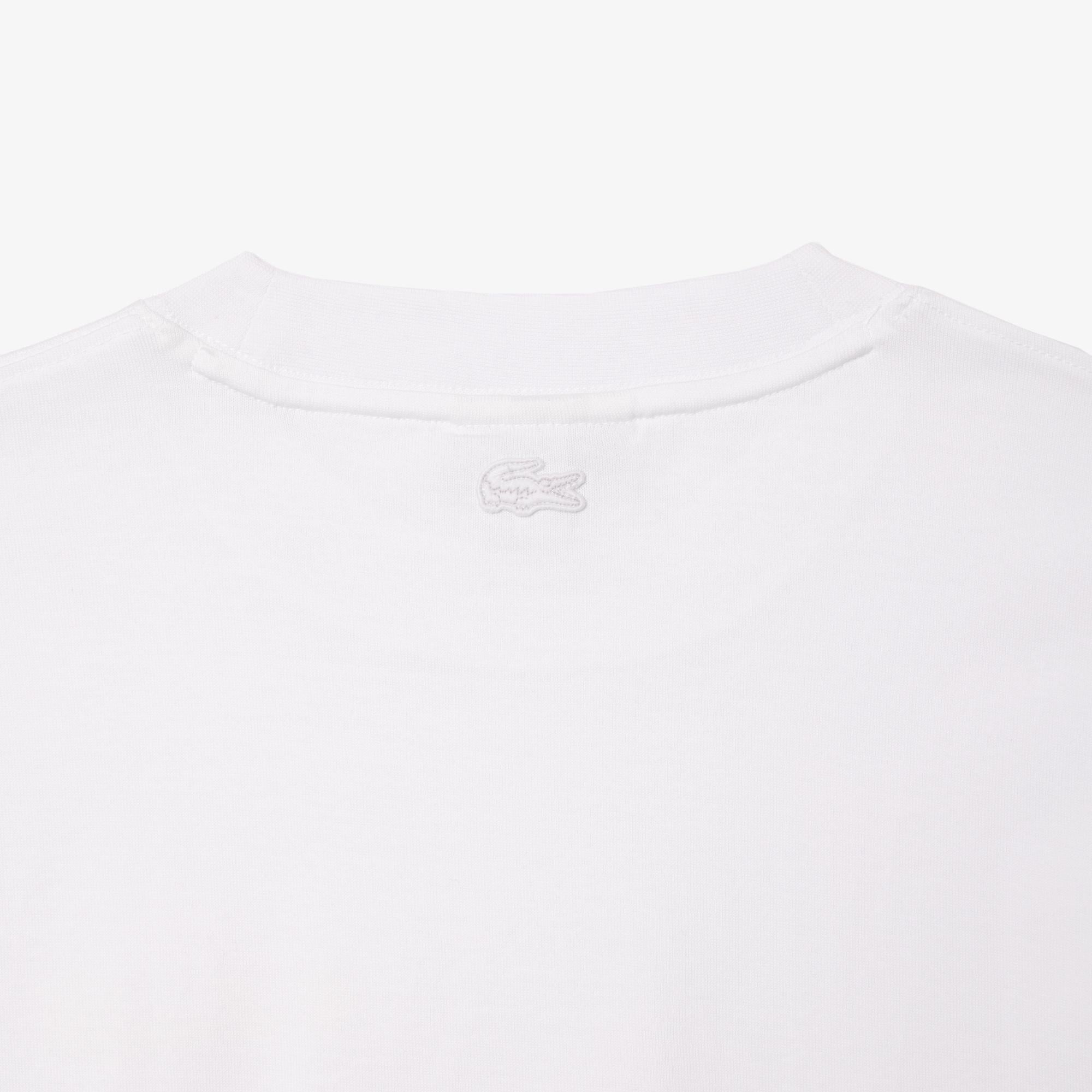 Lacoste Erkek Oversize Fit Bisiklet Yaka Beyaz T-Shirt