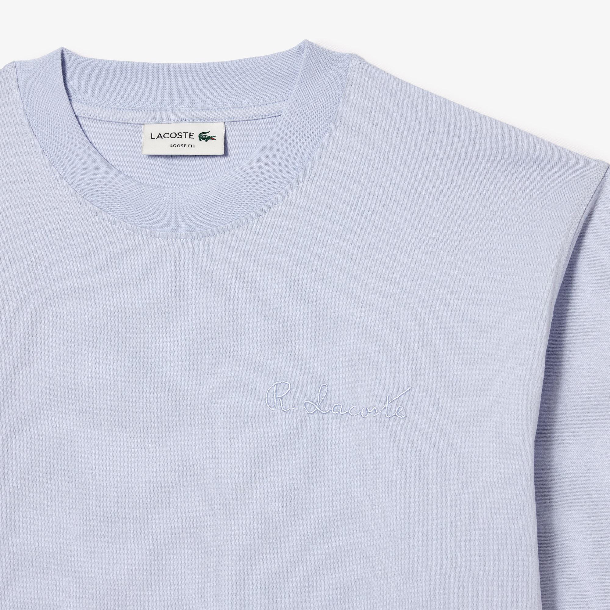 Erkek Loose Fit Bisiklet Yaka Açık Mavi T-Shirt