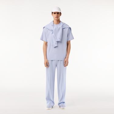  Erkek Loose Fit Bisiklet Yaka Açık Mavi T-Shirt