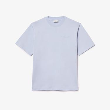  Erkek Loose Fit Bisiklet Yaka Açık Mavi T-Shirt