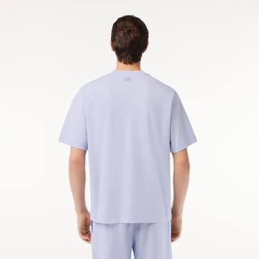  Erkek Loose Fit Bisiklet Yaka Açık Mavi T-Shirt