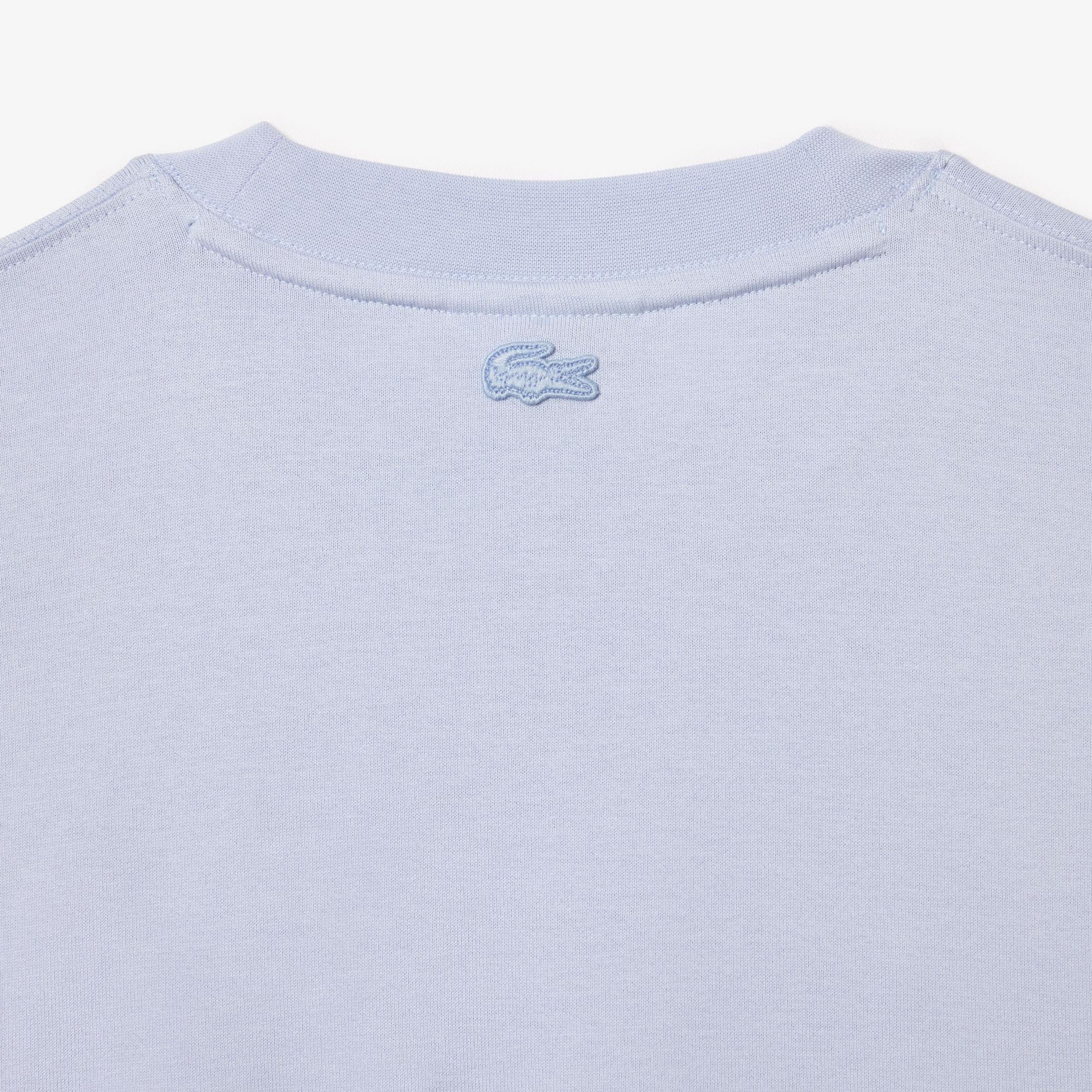 Erkek Loose Fit Bisiklet Yaka Açık Mavi T-Shirt